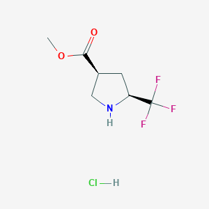 molecular formula C7H11ClF3NO2 B2871888 Methyl (3S,5S)-5-(trifluoromethyl)pyrrolidine-3-carboxylate;hydrochloride CAS No. 2418593-46-9