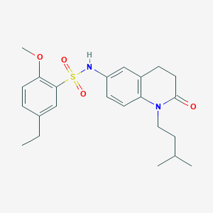 molecular formula C23H30N2O4S B2871896 5-ethyl-N-(1-isopentyl-2-oxo-1,2,3,4-tetrahydroquinolin-6-yl)-2-methoxybenzenesulfonamide CAS No. 941912-72-7