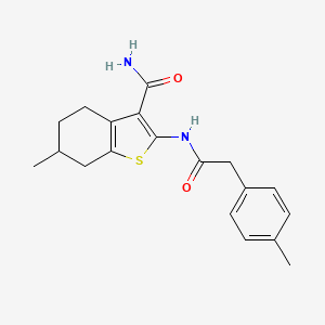 6-Methyl-2-(2-(p-tolyl)acetamido)-4,5,6,7-tetrahydrobenzo[b]thiophene-3-carboxamide