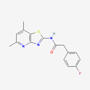 N-(5,7-dimethylthiazolo[4,5-b]pyridin-2-yl)-2-(4-fluorophenyl)acetamide