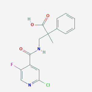 3-[(2-Chloro-5-fluoropyridine-4-carbonyl)amino]-2-methyl-2-phenylpropanoic acid