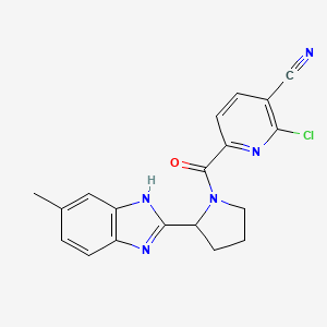 molecular formula C19H16ClN5O B2871910 2-chloro-6-[2-(5-methyl-1H-1,3-benzodiazol-2-yl)pyrrolidine-1-carbonyl]pyridine-3-carbonitrile CAS No. 1808705-32-9