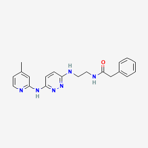 molecular formula C20H22N6O B2871911 N-(2-((6-((4-甲基吡啶-2-基)氨基)哒嗪-3-基)氨基)乙基)-2-苯基乙酰胺 CAS No. 1040645-99-5