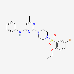 2-(4-((5-bromo-2-ethoxyphenyl)sulfonyl)piperazin-1-yl)-6-methyl-N-phenylpyrimidin-4-amine