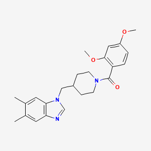 molecular formula C24H29N3O3 B2871918 (2,4-dimethoxyphenyl)(4-((5,6-dimethyl-1H-benzo[d]imidazol-1-yl)methyl)piperidin-1-yl)methanone CAS No. 1211337-96-0