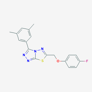 molecular formula C18H15FN4OS B287192 3-(3,5-Dimethylphenyl)-6-[(4-fluorophenoxy)methyl][1,2,4]triazolo[3,4-b][1,3,4]thiadiazole 