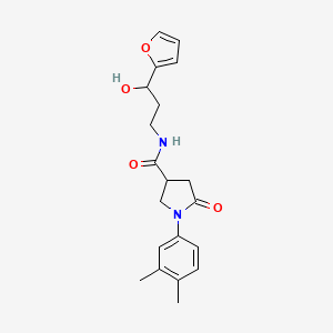 molecular formula C20H24N2O4 B2871920 1-(3,4-dimethylphenyl)-N-(3-(furan-2-yl)-3-hydroxypropyl)-5-oxopyrrolidine-3-carboxamide CAS No. 1421516-71-3