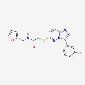molecular formula C18H14FN5O2S B2871921 2-((3-(3-fluorophenyl)-[1,2,4]triazolo[4,3-b]pyridazin-6-yl)thio)-N-(furan-2-ylmethyl)acetamide CAS No. 852374-97-1