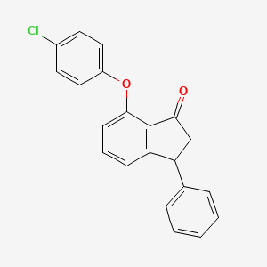 molecular formula C21H15ClO2 B2871929 7-(4-Chlorophenoxy)-3-phenyl-1-indanone CAS No. 339115-91-2