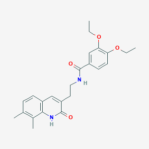 molecular formula C24H28N2O4 B2871938 N-(2-(7,8-dimethyl-2-oxo-1,2-dihydroquinolin-3-yl)ethyl)-3,4-diethoxybenzamide CAS No. 851407-77-7