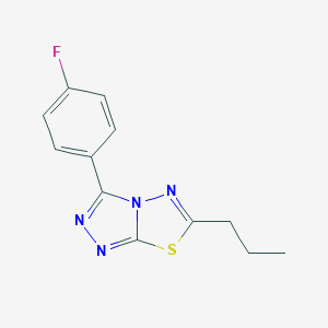 molecular formula C12H11FN4S B287194 3-(4-Fluorophenyl)-6-propyl[1,2,4]triazolo[3,4-b][1,3,4]thiadiazole 