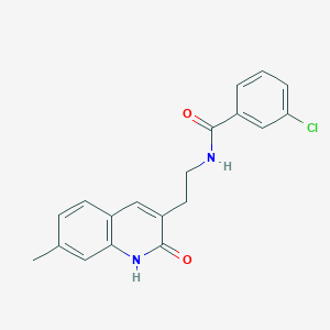 molecular formula C19H17ClN2O2 B2871943 3-chloro-N-[2-(7-methyl-2-oxo-1H-quinolin-3-yl)ethyl]benzamide CAS No. 851404-75-6