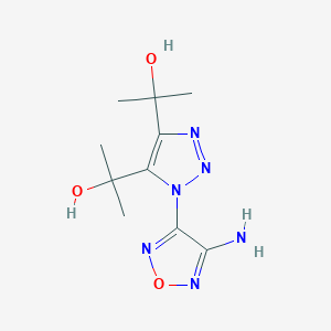 molecular formula C10H16N6O3 B2871947 2-[1-(4-Amino-1,2,5-oxadiazol-3-yl)-5-(2-hydroxypropan-2-yl)triazol-4-yl]propan-2-ol CAS No. 296771-08-9