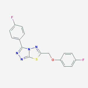 molecular formula C16H10F2N4OS B287195 6-[(4-Fluorophenoxy)methyl]-3-(4-fluorophenyl)[1,2,4]triazolo[3,4-b][1,3,4]thiadiazole 