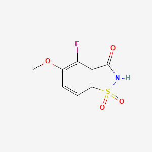 molecular formula C8H6FNO4S B2871953 4-Fluoro-5-methoxy-1,1-dioxo-1,2-benzothiazol-3-one CAS No. 2490400-73-0