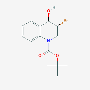 molecular formula C14H18BrNO3 B2871956 叔丁基(3R,4R)-3-溴-4-羟基-3,4-二氢-2H-喹啉-1-羧酸酯 CAS No. 185943-03-7