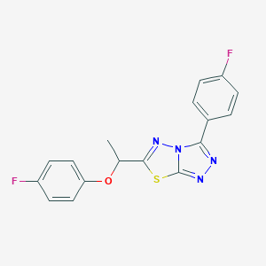 molecular formula C17H12F2N4OS B287196 6-[1-(4-Fluorophenoxy)ethyl]-3-(4-fluorophenyl)[1,2,4]triazolo[3,4-b][1,3,4]thiadiazole 