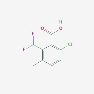 molecular formula C9H7ClF2O2 B2871960 6-Chloro-2-(difluoromethyl)-3-methylbenzoic acid CAS No. 2386745-19-1