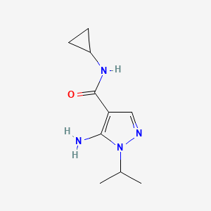 molecular formula C10H16N4O B2871962 5-Amino-N-cyclopropyl-1-isopropyl-1H-pyrazole-4-carboxamide CAS No. 1870629-44-9