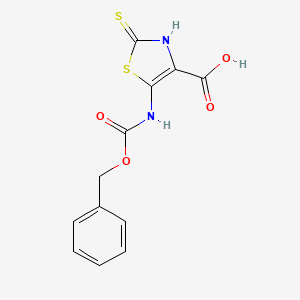 molecular formula C12H10N2O4S2 B2871963 5-(Phenylmethoxycarbonylamino)-2-sulfanylidene-3H-1,3-thiazole-4-carboxylic acid CAS No. 2287317-89-7