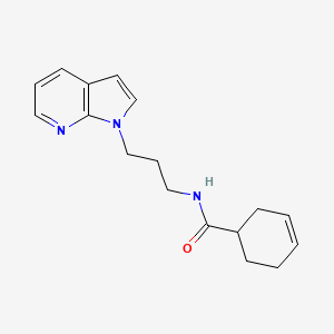 N-(3-(1H-pyrrolo[2,3-b]pyridin-1-yl)propyl)cyclohex-3-enecarboxamide
