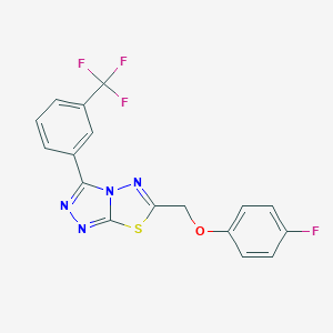 molecular formula C17H10F4N4OS B287197 6-[(4-Fluorophenoxy)methyl]-3-[3-(trifluoromethyl)phenyl][1,2,4]triazolo[3,4-b][1,3,4]thiadiazole 