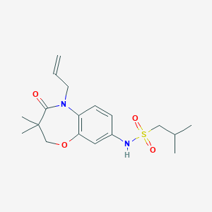 N-(5-allyl-3,3-dimethyl-4-oxo-2,3,4,5-tetrahydrobenzo[b][1,4]oxazepin-8-yl)-2-methylpropane-1-sulfonamide