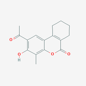 molecular formula C16H16O4 B2871971 2-乙酰基-3-羟基-4-甲基-6H,7H,8H,9H,10H-环己并[c]色满-6-酮 CAS No. 86557-18-8