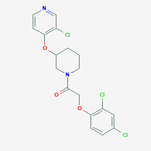 molecular formula C18H17Cl3N2O3 B2871973 1-(3-((3-Chloropyridin-4-yl)oxy)piperidin-1-yl)-2-(2,4-dichlorophenoxy)ethanone CAS No. 2034619-89-9