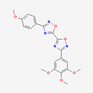 molecular formula C20H18N4O6 B2871976 3-(4-甲氧基苯基)-3'-(3,4,5-三甲氧基苯基)-5,5'-联-1,2,4-恶二唑 CAS No. 1775376-20-9