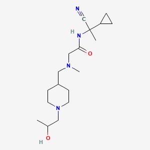 molecular formula C18H32N4O2 B2871979 N-(1-cyano-1-cyclopropylethyl)-2-({[1-(2-hydroxypropyl)piperidin-4-yl]methyl}(methyl)amino)acetamide CAS No. 1333787-47-5