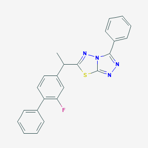 molecular formula C23H17FN4S B287198 6-[1-(2-Fluoro[1,1'-biphenyl]-4-yl)ethyl]-3-phenyl[1,2,4]triazolo[3,4-b][1,3,4]thiadiazole 