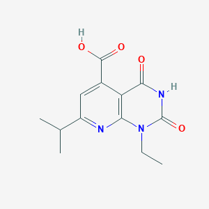 molecular formula C13H15N3O4 B2871989 1-乙基-2,4-二氧代-7-(丙-2-基)-1H,2H,3H,4H-吡啶并[2,3-d]嘧啶-5-甲酸 CAS No. 937691-16-2