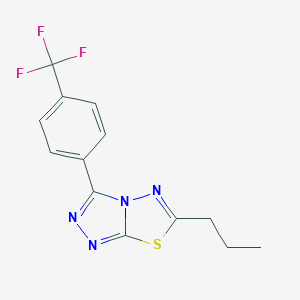 molecular formula C13H11F3N4S B287199 6-Propyl-3-[4-(trifluoromethyl)phenyl][1,2,4]triazolo[3,4-b][1,3,4]thiadiazole 