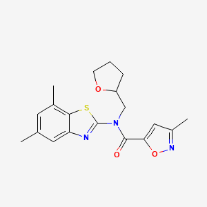 N-(5,7-dimethylbenzo[d]thiazol-2-yl)-3-methyl-N-((tetrahydrofuran-2-yl)methyl)isoxazole-5-carboxamide