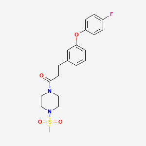 molecular formula C20H23FN2O4S B2872001 3-(3-(4-氟苯氧基)苯基)-1-(4-(甲磺酰)哌嗪-1-基)丙烷-1-酮 CAS No. 1207058-62-5