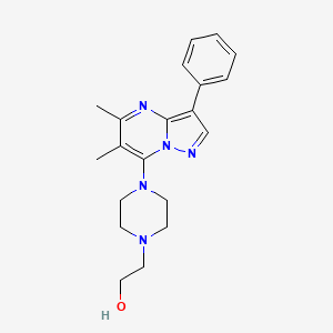 molecular formula C20H25N5O B2872002 2-[4-(5,6-Dimethyl-3-phenylpyrazolo[1,5-a]pyrimidin-7-yl)piperazin-1-yl]ethanol CAS No. 890617-97-7