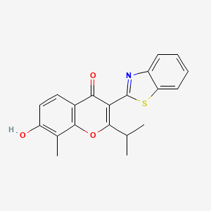 molecular formula C20H17NO3S B2872011 3-(benzo[d]thiazol-2-yl)-7-hydroxy-2-isopropyl-8-methyl-4H-chromen-4-one CAS No. 384363-55-7