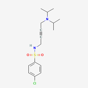 molecular formula C16H23ClN2O2S B2872017 4-chloro-N-(4-(diisopropylamino)but-2-yn-1-yl)benzenesulfonamide CAS No. 1396684-83-5