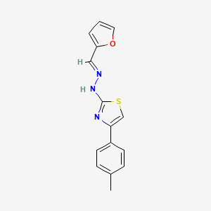 molecular formula C15H13N3OS B2872032 2-Furaldehyde [4-(4-methylphenyl)-1,3-thiazol-2-yl]hydrazone CAS No. 1895100-39-6