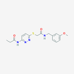 N-(6-((2-((3-methoxybenzyl)amino)-2-oxoethyl)thio)pyridazin-3-yl)propionamide