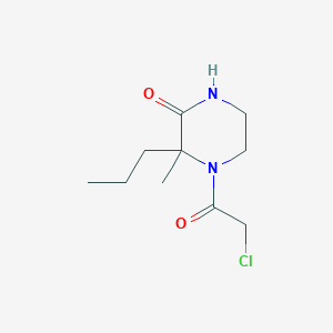 molecular formula C10H17ClN2O2 B2872040 4-(2-Chloroacetyl)-3-methyl-3-propylpiperazin-2-one CAS No. 2411260-65-4