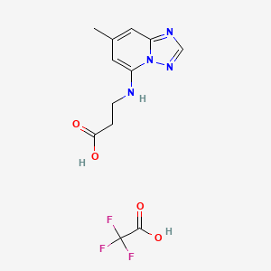 molecular formula C12H13F3N4O4 B2872048 3-({7-Methyl-[1,2,4]triazolo[1,5-a]pyridin-5-yl}amino)propanoic acid, trifluoroacetic acid CAS No. 1864058-45-6
