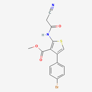 molecular formula C15H11BrN2O3S B2872054 Methyl 4-(4-bromophenyl)-2-[(cyanoacetyl)amino]thiophene-3-carboxylate CAS No. 545385-40-8
