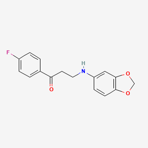 molecular formula C16H14FNO3 B2872059 3-(1,3-Benzodioxol-5-ylamino)-1-(4-fluorophenyl)-1-propanone CAS No. 477333-88-3