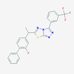 molecular formula C24H16F4N4S B287206 6-[1-(2-Fluoro[1,1'-biphenyl]-4-yl)ethyl]-3-[3-(trifluoromethyl)phenyl][1,2,4]triazolo[3,4-b][1,3,4]thiadiazole 