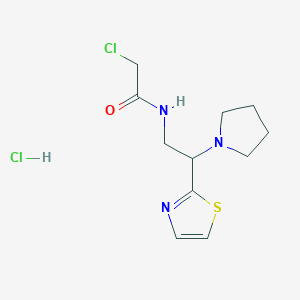 2-Chloro-N-[2-pyrrolidin-1-yl-2-(1,3-thiazol-2-yl)ethyl]acetamide;hydrochloride