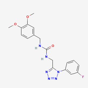 molecular formula C18H19FN6O3 B2872083 1-(3,4-dimethoxybenzyl)-3-((1-(3-fluorophenyl)-1H-tetrazol-5-yl)methyl)urea CAS No. 921150-90-5