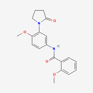 molecular formula C19H20N2O4 B2872085 2-methoxy-N-(4-methoxy-3-(2-oxopyrrolidin-1-yl)phenyl)benzamide CAS No. 941957-49-9