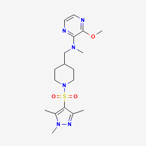 3-Methoxy-N-methyl-N-[[1-(1,3,5-trimethylpyrazol-4-yl)sulfonylpiperidin-4-yl]methyl]pyrazin-2-amine